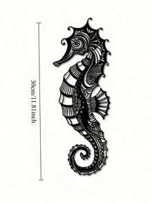 1pc Seahorse Metal Wall Decor - Modern Minimalist Coastal Decoration, Elegant Hanging Sculpture, Suitable For Living Room, Office, Housewarming Gift - Durable Iron Construction - Ocean Theme Home Decor, Artistic Laser Cut Design, Exquisite Texture - A - View 7