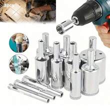Bộ 3 mũi khoan kim cương (6mm, 8mm, 10mm) - Có lưỡi phủ kim cương, thích hợp để khoan chính xác trên gạch, đá cẩm thạch, kính, gốm sứ, dụng cụ chuyên nghiệp và tự làm. - Một kích thước - Xem 2