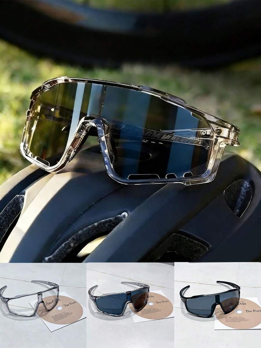 Fashionable Oversized Outdoor Cycling Glasses, Hiking Sports Glasses, Suitable For Running, Travel, Cycling, Mountaineering - Multicolor - View 1