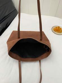 Retro Large Capacity Handbag For Women, New Fashion High-End Versatile Commuter Shoulder Tote Bag - Brown - View 4
