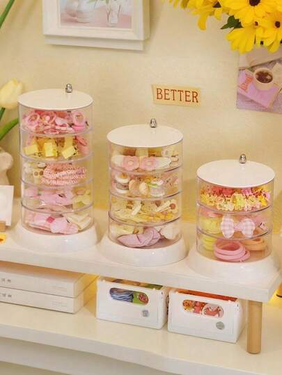 منظم مجوهرات دوار من 3/4/5 طبقات، مناسب لأقراط الأذن والمشابك والشرائط. إنه رف تخزين مجوهرات أنيق وبسيط يمكن استخدامه كحامل خواتم وصندوق قلائد وحامل مجوهرات دوار. إنه مثالي لتخزين الأقراط والخواتم والقلائد والأساور والأحمر شفاه والساعات وملحقات الأظافر والقلادات ومشابك الشعر. إنه حل شامل مثالي لعرض وتنظيم المجوهرات.