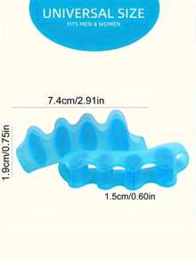2 piezas Separador de dedos de silicona suave, separador de dedos reutilizable para corrección y protección de los pies, estiramiento de dedos sin alcohol - A - Ver 3