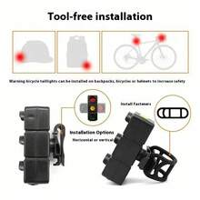 Luz trasera creativa para bicicleta con diseño de luz roja y verde, recargable e impermeable, luz LED para advertencia de  en ciclismo nocturno. WYVJ - Negro - Ver 4