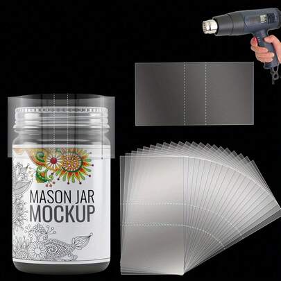 200pcs Shrink Wrap Bands, 153 X 28mm Transparent Perforated Heat Shrink Packaging Sealing Machine, Bottle Shrink Packaging Tape, Can Sealing Gasket, Shrinkable Plastic Sealing Piece, Heat Shrink Tape, Can Cap Sealing Gasket, Bottle Mouth Shrink Bag, Refillable Shrink Packaging Container