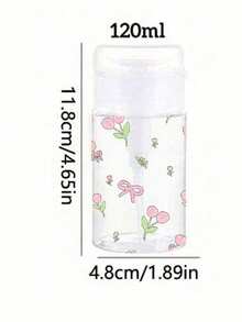 Süßes Tulpen- & Schleifen-Muster nachfüllbare Reiseflasche, Make-up Entferner Spender Flasche mit 100ml/200ml tragbarer Pumpe, geeignet für Nagellackentferner, Toner und Make-up Entferner, rundes Design, von Hand zu waschen, wiederverwendbar, Make-up Entferner Flasche, Muttertags Geschenk - Verschiedenfarbig - Übersicht 15