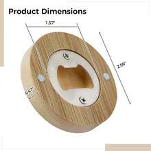 Dụng cụ mở nắp chai bằng gỗ và tre, miếng dán tủ lạnh hình tròn có nam châm, dụng cụ mở bia bằng gỗ nguyên khối, dụng cụ mở nắp chai bằng gỗ khắc logo. - Màu Khaki - Xem 4