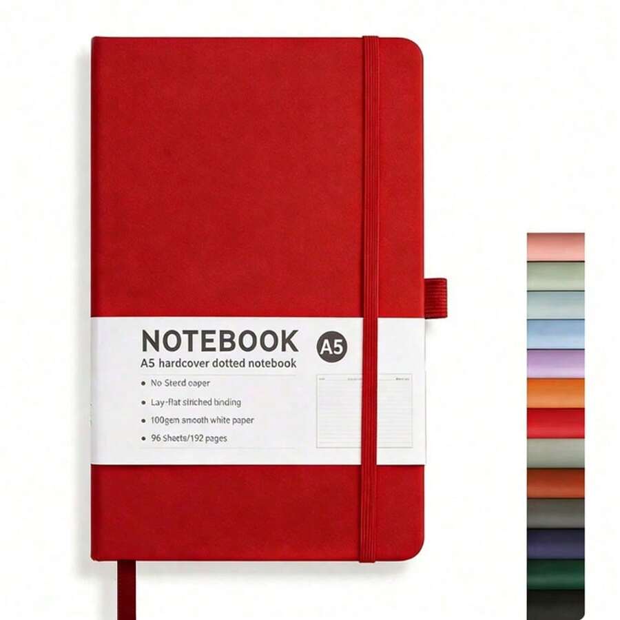1本A5横线笔记本，192页，仿皮封面，带绑带，简约便携创意高品质商务笔记本，适合学生、专业人士、办公室、学校使用，可用于DIY计划、课堂笔记、会议记录、日记、愿望清单、文具、返校用品等。 - A5橫線本 - 查看 1