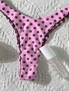 Bộ bikini gợi cảm dành cho nữ, kiểu dáng retro dễ thương với họa tiết hoa nhí, bikini tam giác có thể mặc hai mặt, đồ bơi đi biển, nghỉ mát, màu hồng mùa hè. - Hồng - Xem 12