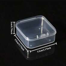 5 hộp đựng đồ trong suốt kiểu dáng tối giản INS có khóa, hộp đựng vuông mini di động cho học sinh/văn phòng - Trong sáng - Xem 12
