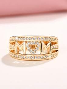 1 PC Fashion Cubic Zirconia Ring For Women For Valentine's Day Gift Wedding Anniversary Party Jewelry - Yellow Gold - View 12