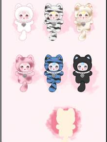 Cute Cat Plush Doll "Meow" Blind Box Mystery Figurine, Handmade Decorative Doll, Random Style, Relaxing Decor For Office Desk, Car, Home Bedroom, Backpack Pendant, Perfect Birthday, Mother's Day, Teacher's Day, Graduation, Back To School Gift For Friends, Family And Couples (Non-Plush) - Multicolor - View 9