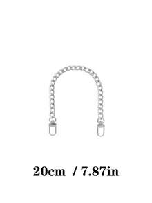 Juego de correas de cadena cubana de plata (20 cm, 39 cm, 60 cm, 80 cm, 120 cm), accesorios de correa de cadena de lujo de plata desmontable de varias longitudes, adecuado para bolso cruzado/bolso/bolso de hombro, adecuado para uso diario, fiesta, boda, regalo de vacaciones para mujeres - Plateado - Ver 10