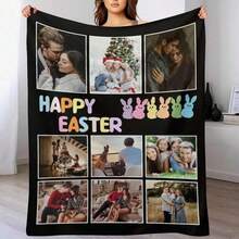 Custom Blanket With Picture & Text - Personalized Throw Blanket & Flannel Photo Blankets. Custom Valentine's Day Gifts For Her, Him & Couples. (3 Photos And Text)– Home Decor,Bedroom Decor,Living Room Decor,Couch,Sofa,Bed,Customizable,Breathable,Lightweight,Washable,Soft,Comfortable,Elegant,Simple,Personalized Items,Tapestry,Hogar,Bedroom Essentials,Camping Essentials,Beach Essentials,Living Room Essentials,Home Essentials,Custom Blankets,Regalos Para Mamá,Mother's Day Gifts - 多色 21 - 查看 11