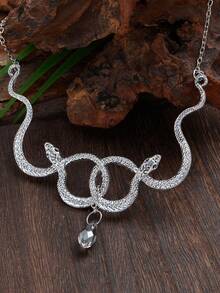 1 chiếc vòng cổ phù thủy hình rắn đôi kiểu Gothic với mặt dây chuyền pha lê, vòng cổ rắn Medusa, trang sức thời trang dành cho nữ, quà tặng. - vòng cổ - Xem 10