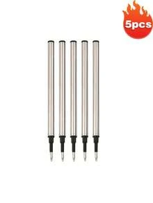 5 ruột bút bi mực xanh dương, ruột bút bi kim loại màu đen/xanh dương/đỏ, thích hợp cho văn phòng, nhà, trường học và nhiều nơi khác, ngòi 0.7mm tương thích với hầu hết các loại bút bi có thể thay ruột. - Ruột bút bi kim loại - Xem 12