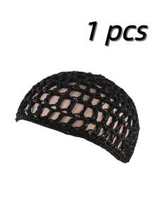Bộ 3/1 món lưới ngủ cho nữ, mũ đội tóc giả, mũ lưới đen, mũ đầu bếp móc len lượn sóng, mũ che búi tóc bông xốp, thích hợp cho mũ ngủ của nữ vũ công ba lê. - Nhiều màu - Xem 10