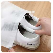 50个/套 32 x 48 x 0.1厘米 无纺布鞋袋，简约白色抽绳防尘旅行鞋袋 - 白色 - 查看 7