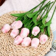 10 piezas Ramo artificial realista de tulipanes rosas, textura realista, adecuado para decoración del hogar, decoración de bodas, fiestas, hoteles, regalos, Día de San Valentín, dormitorio, escritorio, regalos para amigos, Día de la Madre, cumpleaños, ramo de novia, regalos para damas, flores artificiales, plantas artificiales, decoración del hogar, decoración de bodas, accesorios de bodas - Multicolor - Ver 7
