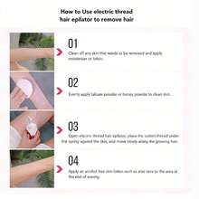 Máy triệt lông mặt điện dành cho nữ, thiết bị triệt lông không gây đau. - trắng - Xem 6