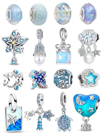 1 قطعة سلسلة المحيط قلادة سحرية، خرز أزرق، نجمة البحر، أصداف، أخطبوط، سلحفاة، نجوم، طائرة، بالون هواء ساخن قلادات الخرز، مناسبة لصنع أساور، قلائد، مجوهرات، تميمة، أشغال يدوية، أقراط، سلاسل مفاتيح، أساور الكاحل، تميمة قلادة، تميمة حقيبة