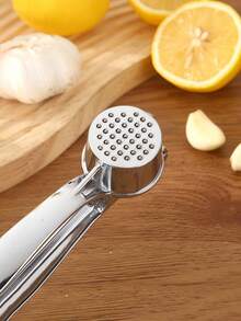 1 件装金属蒜蓉器手动压蒜器手持式姜蓉器厨房工具厨房配件 - 銀色 - 查看 5