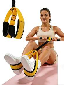 1pc Foot Pedal Resistance Band, Sit-Up Assist Fitness Equipment, Home Leg Workout Elastic Strap - Multicolor - View 15