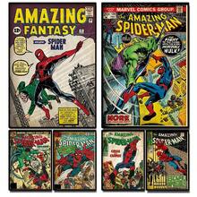 Marvel 1张复古蜘蛛侠漫画海报，复古漫威墙饰，完美的返校、万圣节、圣诞节和生日礼物，送给超级英雄粉丝。 - 彩色 - 查看 1