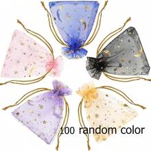 100pcs Children's Party Candy Gift Bags, Exquisite Small Mesh Bags, Small Gift Packaging Bags, Mesh Candy Bags, Children's Birthday Party Souvenirs Bags, Mini Exquisite Small Gift Bags, Holiday Candy Storage Bags - Multicolor - View 9