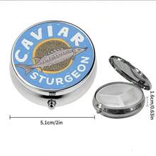 1pc Vintage Blue Round Tin Canister, Designed As A Mini 3-Compartment Storage Box. This Portable Storage Solution Is Perfect For Home Use - Baby Blue - View 5