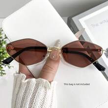 New Stylish Frameless Glasses With Cut Metal Side Beams, Unique Retro High-End Design, Suitable For Both Men And Women, Ideal For Street Photography, Fashion Shows, And Everyday Wear. - hồng - Xem 5