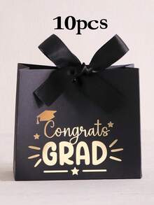 2026 Graduation Gift Box Set, Red White Black 3 Colors "Congrats Grad" Celebration Edition, Graduation Party Candy Gift Box, Elegant Party Supplies - View 14