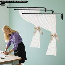 Curtain Window Rods - Siyah 1 adet - Görünüm 1