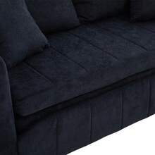 Multifunctional Fabric Sofa, Convertible Sofa Bed, Small Two-Function Living Room Sofa, Removable And Washable Cover, With Storage Bag, Port And Cup Holder. - 黑色 - 查看 7