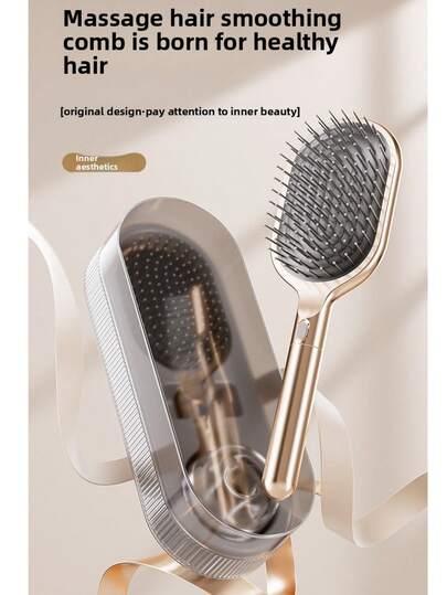 1pc Air Cushion Brush Scalp Massage Comb For Detangling And Hairdressing Suitable For All Hair Types,Includes Scalp Massage Comb, Curling Hair Comb, Air Cushion Brush,Suitable For Both Curly And Straight Hair, Featuring An Abs Handle For Detangling