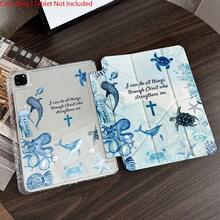 1 件基督教海洋生物印花保护套，带笔槽，适用于 iPad 10.9/10.2/ Air 第五代/Pro 11/第十代/9.7/Air 2/（第七代）/（第八代）/ Air 4/5/ Pro 11/ 第十代 10.9 英寸 2022 款智能保护套/ Air 13（M3 2025）/ Air 11（M3 2025）/ Air 11（M3 2025）/ 11（A16 2025）/ 兼容 Galaxy Tab S10+/S9/A9，兼容小米 5/5PR/6/6PRO/7/7PRO - 彩色 - 查看 1