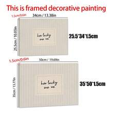 1 tấm tranh canvas kẻ sọc màu xám "Chúng ta thật may mắn", tranh nghệ thuật tối giản treo tường, phù hợp cho căn hộ, phòng khách, phòng ngủ, trang trí nhà hiện đại, trang trí tường, phòng trẻ em. - Nhiều màu - Xem 4