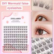 120片DIY简易粘贴式假睫毛套装 - 卡通风格，自然妆效，浓密蓬松，C型卷翘，长度10-12毫米，厚度0.05毫米，新手友好（随机包装2种款式） - C - 查看 6