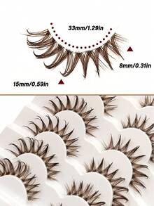 6 Cặp lông mi giả màu nâu bóng, tạo hiệu ứng ấn tượng, có dải mi trong suốt, dày, dài, có thể tái sử dụng, dụng cụ trang điểm. - Lông mi ướt hài hước - Xem 3