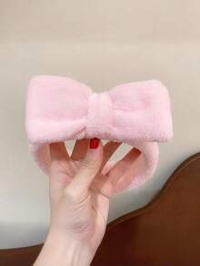 Băng đô cài tóc hình nơ lớn dễ thương, băng đô chống trượt, băng đô đeo khẩu trang trang điểm, phụ kiện tóc nữ tính chất lượng cao. - hồng - Xem 3