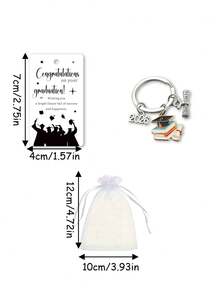 Bộ quà tặng tốt nghiệp năm 2026 gồm 24/15/3 món, móc khóa kèm thiệp cảm ơn và ruy băng organza, bộ quà tặng tiệc tốt nghiệp, móc khóa hình mũ tốt nghiệp và cuốn sách, quà tặng tốt nghiệp năm 2026, quà lưu niệm lễ tốt nghiệp, thích hợp làm quà tặng tốt nghiệp, quà tặng tiệc người lớn, quà tặng cho nam/nữ. - nhiều màu - Xem 8