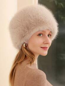 Sombrero de esquí cálido para mujer, sombrero de cubo esponjoso, sombrero mongol con orejeras, sombrero de invierno grueso y a prueba de viento, sombrero de cubo de lujo y esponjoso - Multicolor - Ver 14