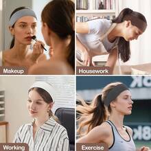 2pcs Women's Elastic Non-Slip Soft Sports Headbands, Suitable For Fitness, Yoga, Running And Other Activities Summer Hair Accessories Beach Hair Band Vacay Sweatband,Holiday,Travel - Multicolor - View 4
