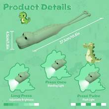 Linterna de Silicona con Forma de Dinosaurio, Luz Nocturna Recargable para Colgar, para Acampar, Paseos Nocturnos y Uso Doméstico, Linterna Portátil con Temática Animal - Ciervo estilo - Ver 8