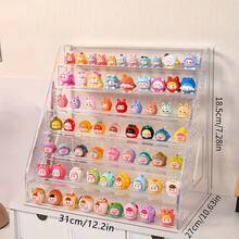 1pc Acrylic Display Stand, Suitable For Miniature Figurine Collection Display - Transparent Desktop Organizer For Anime Figures, Trading Cards, Badges, Pins, Collectibles - Large Capacity Storage Rack - Sturdy Design For Desktop Or Exhibition Use - Ideal Choice For Collectors And Retailers, Transparent Acrylic Material - Retail Display Shelf - Transparent - View 12