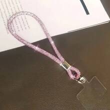 1-10pcs Luxury Crystal Rhinestone Phone Lanyard, Women's Style, High-End Crystal Chain, Short & Long Detachable Wrist Strap - Multicolor - View 4