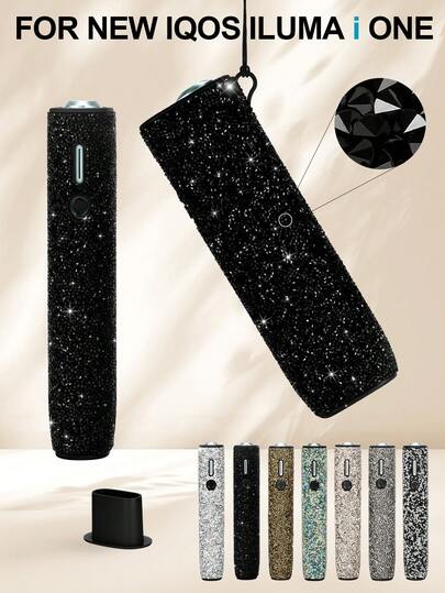 BLBLBL 1 set de estuche protector suave y brillante con diamantes multicolor y orificio para colgar, diseñado específicamente para IQOS ILUMA I ONE y IRMA I ONE de 6ta generación, con aproximadamente 8,000 diamantes diseñados por el diseñador de moda internacional Jack Pang para un efecto de reflexión Lambert lujoso y un encanto chispeante desde todos los ángulos