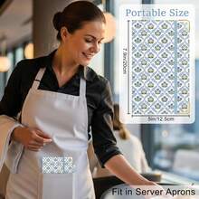 Server Book, Server Books Waitress With Zipper Pocket, Cute Waitress Book With Pen Holder, PU Leather Serving Books Fit Server Apron, Blue N2Y4 - Blue - View 3
