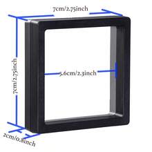 1 pieza Caja de exhibición de joyería pequeña con efecto flotante 3D, plástico ABS transparente negro/blanco, regalo DIY a prueba de polvo y a prueba de agua - Multicolor - Ver 3