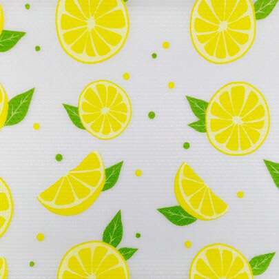 1 Roll Of 11.81 Inch * 39.37 Inch(30cm*100cm) Lemon Patterned Kitchen Cabinet Liner, Glass Shelf Liner, And Drying Pad. EVA Material Is Anti Fouling And Dustproof, Can Be Cut And Easily Cleaned, And Can Be Reused. Household Kitchen Small Tools Organizer, Multi-Purpose Shelf, Drawer, Cabinet And Refrigerator Liner.