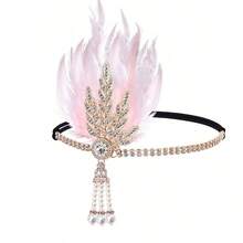 1 pieza Clip para el cabello con plumas estilo años 20 Flapper, para festival de música, fiesta del té, boda, Día de la Madre, accesorio nupcial - Ver 15